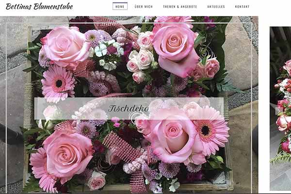 Website für Bettinas Blumenstube, Kissing